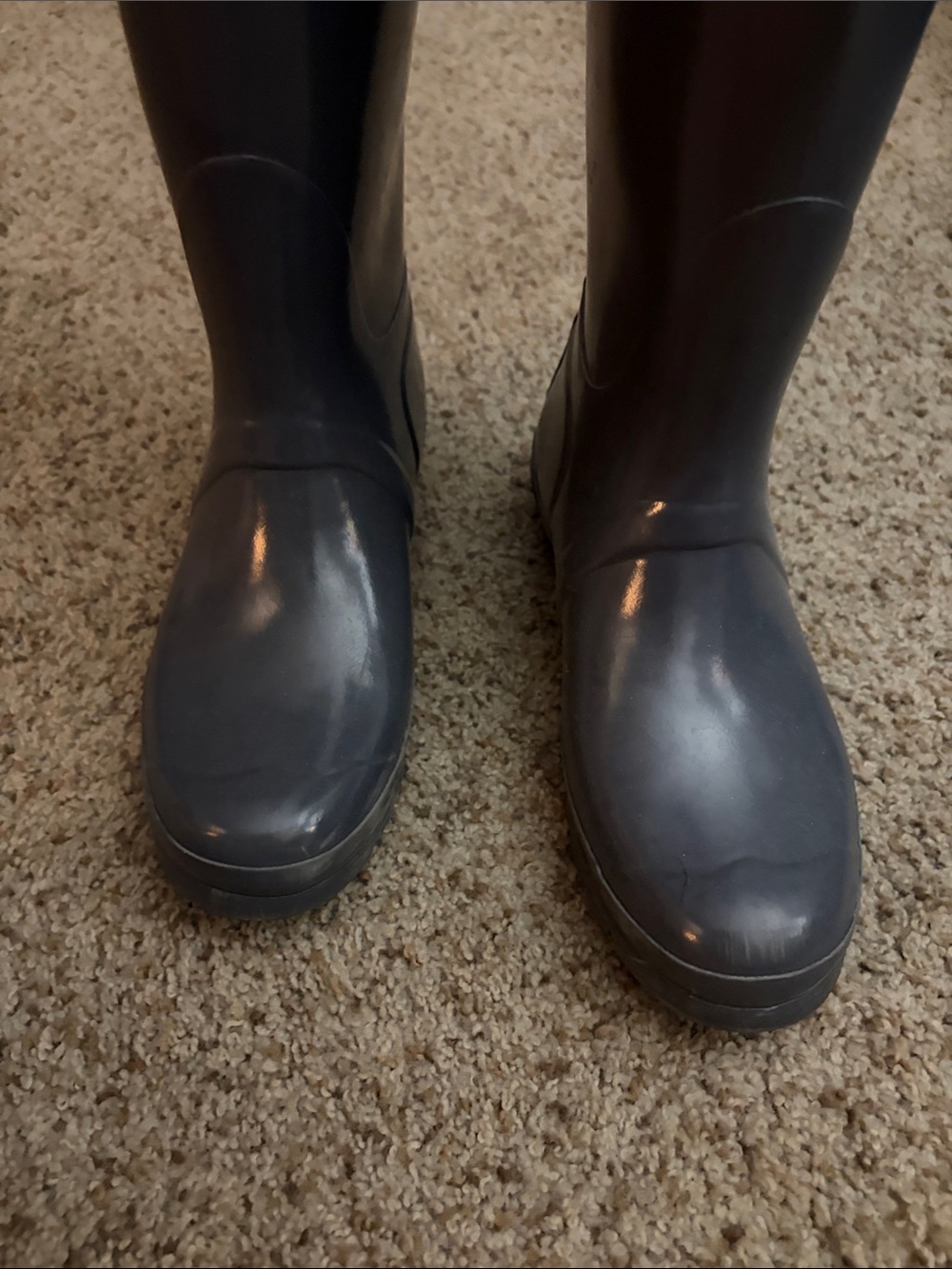 Hunter Tall Gloss Rain Boots in Gray - Picture 7 of 8